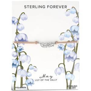 sterling silver birth flower bolo bracelet