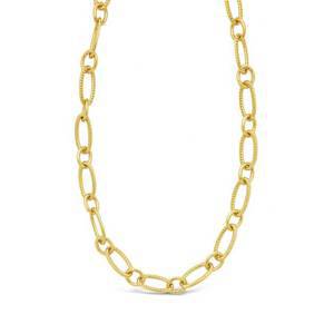 textured oval link necklace [gold]