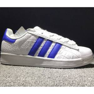 Кроссовки Adidas Superstar, белые с синим