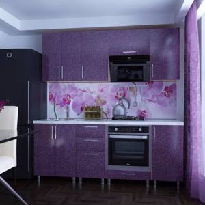 Кухня Модерн фасады Фиолет на 1950 мм