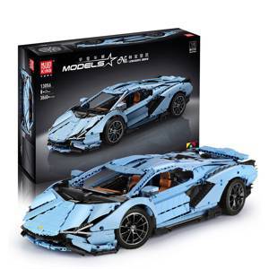 Конструктор голубой Lamborghini Sian FKP 37 1:8 / Техник 3868 деталей (Technic  13056S)