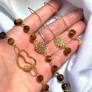 Tiger Eye Asymmetric Jewelry Set