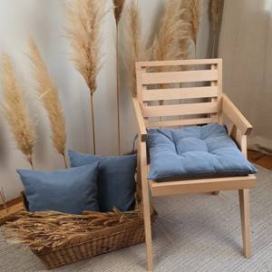 Подушка на стул серо-голубая
