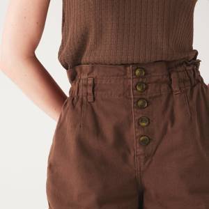 High Waist-Shorts - Schokoladenbraun