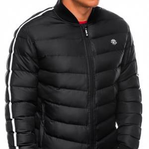 Men's mid-season quilted jacket C416 - black