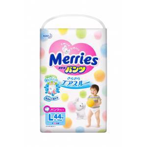 Трусики-подгузники Merries L 44 шт для малышей от 9 до 14 кг