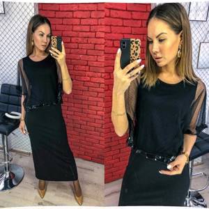 Стильное платье в пол "Сетка" Dress Code