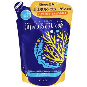 «UMI NO URUOISO» Шампунь увлажняющий с коллагеном и экстрактами морских водорослей для восстановления поврежденных волос(сменная упаковка) 420 мл