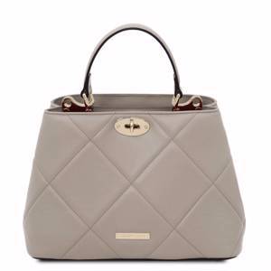 Soft quilted leather handbag